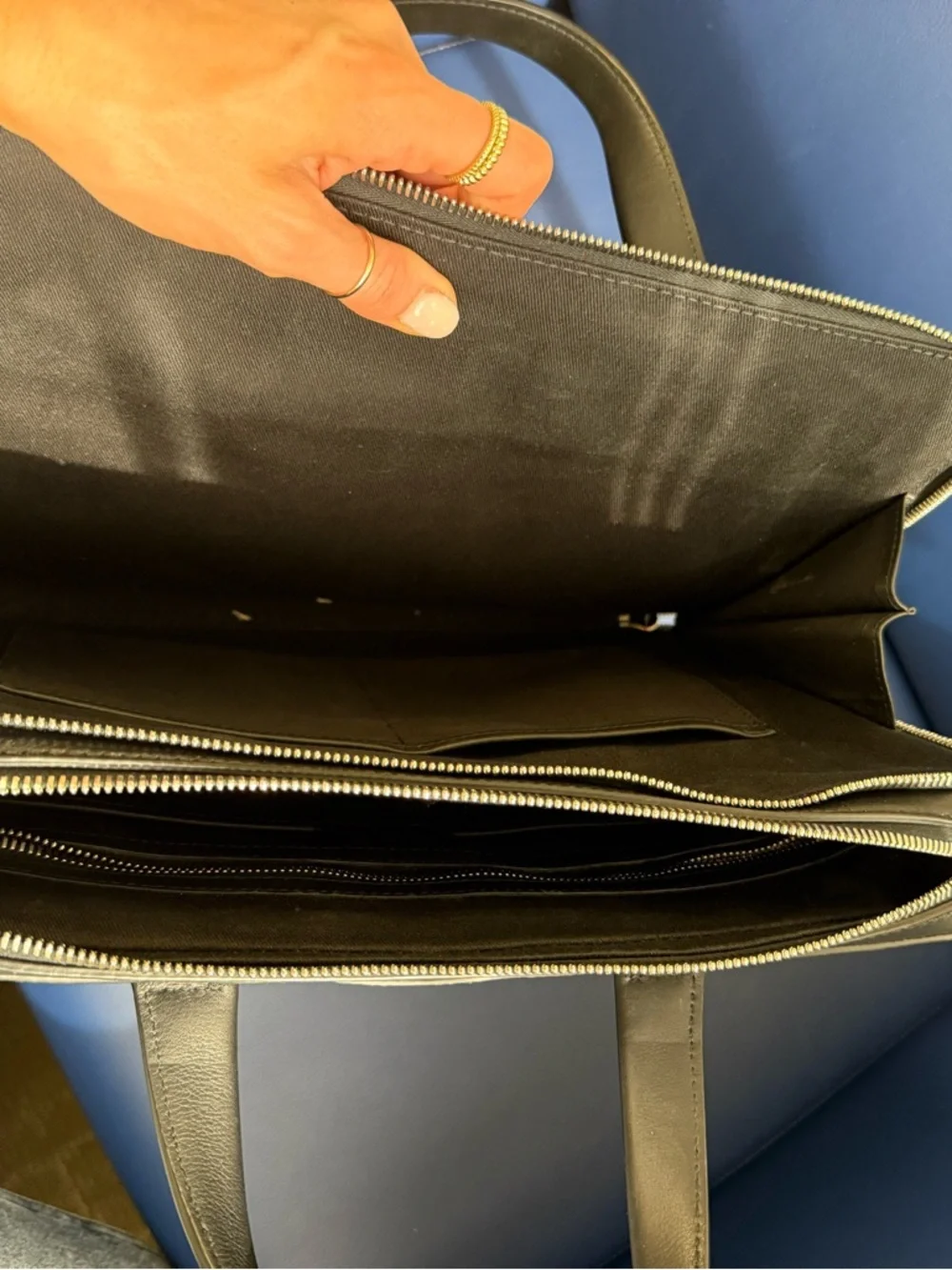 Salvatore Ferragamo Black Embossed Gancini Leather Briefcase